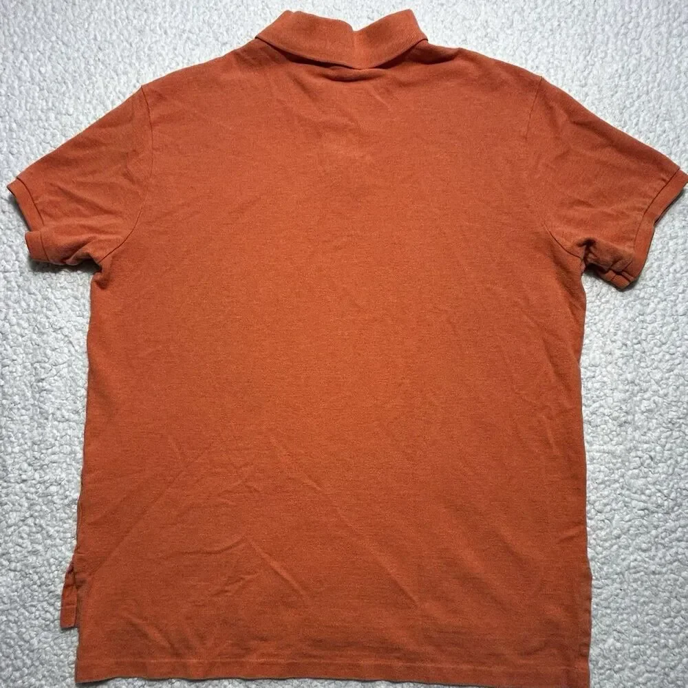 Polo Ralph Lauren Custom Fit Shirt Men XL Orange Short Sleeves 1/4 Button Cotton